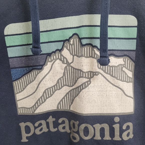 Patagonia Uprisal Hoody Line Ridge Logo Hoodie Sweatshirt Sz Small Navy ♥️ - Picture 2 of 5